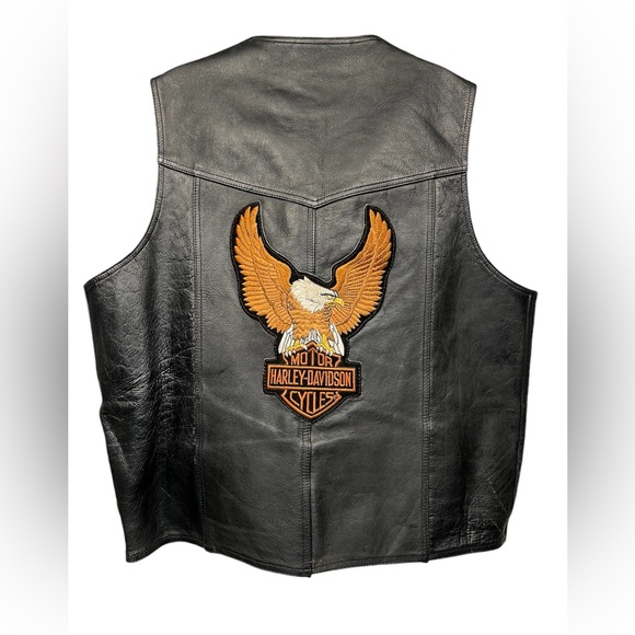 Bonus/Harley Davidson leather vest size 50 - Picture 2 of 14